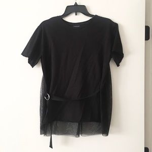 Black Top Shop Tee with Sheer back